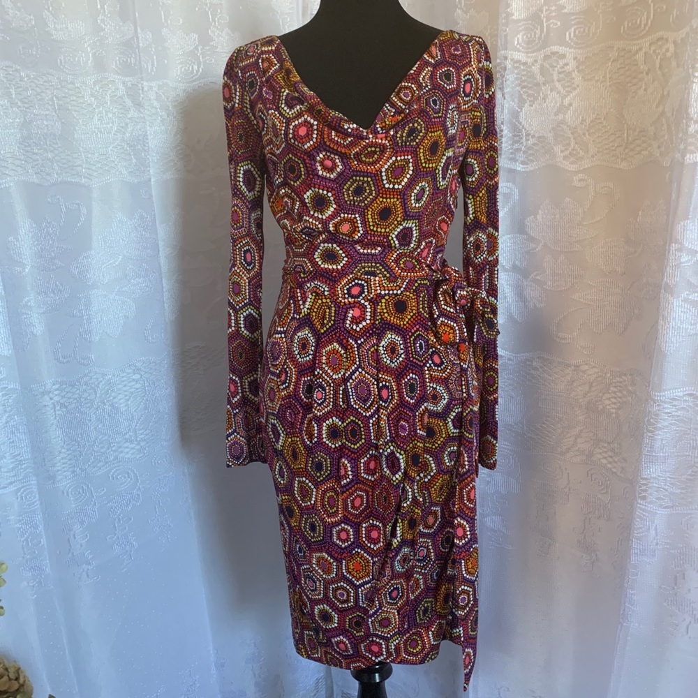 Trina Turk Multicolor Long Sleeve Dress Sz 2